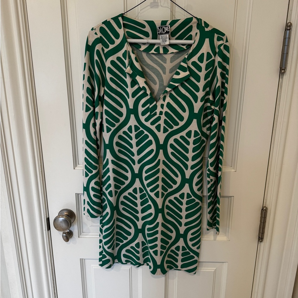 Diane von Furstenberg green and white dress